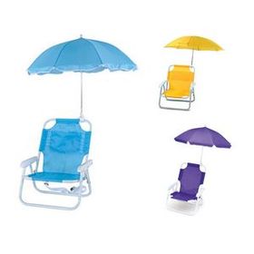 Custom Foldable Chair With Umbrella, 19 5/8" L x 19 5/8" W x 31 1/2" H