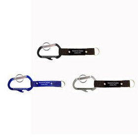 Custom Carabiner with Bottle Opener and Metal Plate, 7 5/36" W x 1 7/8" H