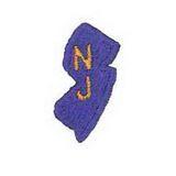 Custom State Shape Embroidered Applique - New Jersey