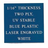 Custom Blue Over White 2-Ply Plastic Engraving Sheet Stock (12