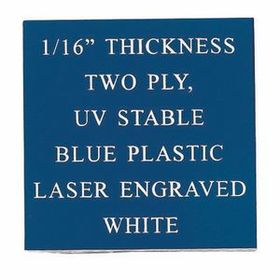 Custom Blue Over White 2-Ply Plastic Engraving Sheet Stock (12"X24"X1/16")