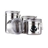 Custom Stainless Steel Kitchen Airtight Canister Set, 5