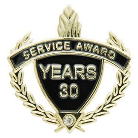 Blank Service Award Lapel Pins (30 Years), 1 1/4" Diameter