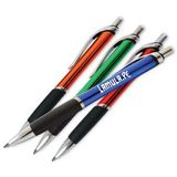 Custom UV Coated Ballpoint Pen w/Rubber Grip, 5.5
