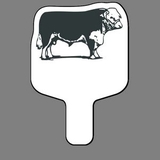 Custom Hand Held Fan W/ Bull (Cow, Steer), 7 1/2