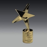 Custom Signature Series Nova 24 Gold Plated Star Award & Cylindrical Base, 11 1/2