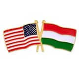 Blank Usa & Hungary Flag Pin, 1 1/8