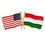 Blank Usa & Hungary Flag Pin, 1 1/8" W X 1/2" H, Price/piece