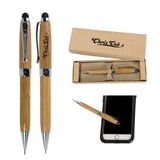 Custom Bamboo Stylus Pencil with Deluxe Recyclable Paper Box, 6 7/8