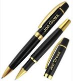Custom Crown Collection Metal Ballpoint & Rollerball Pen (Black/Gold)