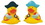Custom Rubber Pirate Navigator Duck, 3 1/8" L x 3 1/8" W x 3 3/8" H, Price/piece