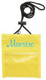 Custom Yellow Popular Non-Woven Convention Pouches with Rope Lanyard, 5.5