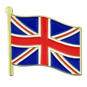 Blank United Kingdom Flag Pin, 3/4" W