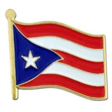 Blank Puerto Rico Flag Pin, 3/4