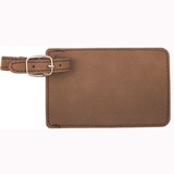 Custom Leatherette Luggage Tag - Dark Brown, 4.25