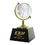 Custom Crystal Globe Award with Black Base, 3 1/8" H x 5 3/4" H x 3 1/8" D