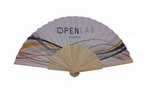 Custom Personalized Bespoke Full Color Process Wooden Fabric Fan, 9
