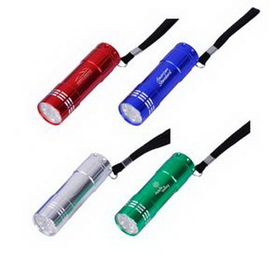 Custom Spectre 9 LED Aluminum Flashlight w/Strap, 1" L x 3.5" W