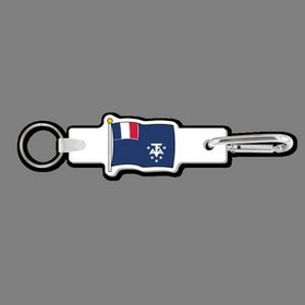 Custom FLAG - FRENCH SOUTHERN & ANTARCTIC LANDS KEY CLIP W/Tab