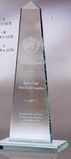 Custom Large Jade Glass Obelisk Award
