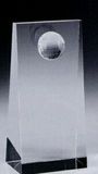 Custom Small Crystal Tower Plaque w/ Globe, 2 3/4