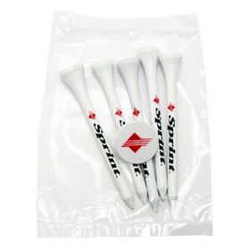 Custom Golf Tee Poly Packet with 5 Tees & 1 Marker