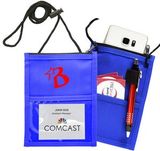 Custom Royal Blue Classic Event Pouch w/ Top zipper and Adjustable Cord, 6.75