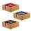 Custom 4pcs Square Ceramic Coasters w/Bamboo Holder, 4" L x 4" W, Price/piece