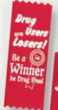 Custom Stock Drug Free Ribbon Award (Drug Users Are Losers!), 2
