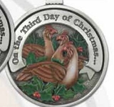 Custom Twelve Days Of Christmas 3D Gallery Print Full Size Ornament (Day 3 - Three French Hens), 2.25