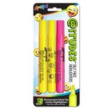 Blank @iTUDES 3 Pack of Fluorescent Emoji Silly Face Highlighters - USA Union Made