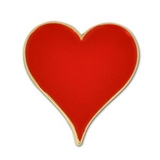 Blank Red Heart Card Lapel Pin, 11/16