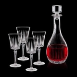Custom 30 Oz. Crystalline Bacchus Wine Decanter W/ 4 Wine Glasses