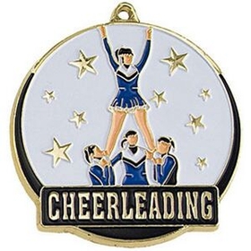 Custom 2" High Tech Medallion Cheerleader In Gold