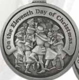 Custom Twelve Days Of Christmas Mini Ornament (Day 11 - Eleven Pipers Piping), 1.875