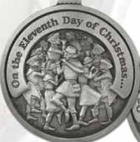 Custom Twelve Days Of Christmas Mini Ornament (Day 11 - Eleven Pipers Piping), 1.875" Diameter