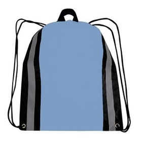 Blank Reflective Strip Cinch Bag, 13.5" W x 16" H