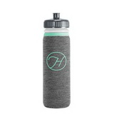 Custom Van Metro Heathered Jersey Knit Sport Bottle w/ Sleeve & Push-Pull Lid, 10