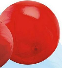 Custom 16" Inflatable Translucent Red Beach Ball