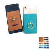 Custom Leather Phone Wallet w/Ring Holder, 3 7/10