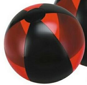 Custom 12" Inflatable Translucent Red and Black Beach Ball