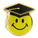 Blank Smile Face Graduation Pin, 3/4