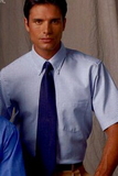 Custom Light Blue Men's Short Sleeve Executive Button Down Shirt