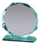 Blank Premium Jade Glass Octagon Award Mounted on Glass Base (5 1/2