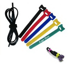 Custom Velcro Cable Tie Wraps, 6" L x 1/2" W