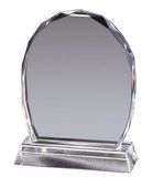 Blank Faceted Crystal Oval Award on Base (3
