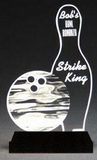 Custom 386-AP0BOWLLBBZ  - Best-In-Bowling Award-Clear Acrylic
