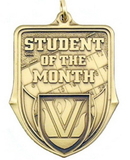 Custom 100 Series Stock Medal (Student of the Month) Gold, Silver, Bronze