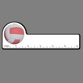 6" Ruler W/ Full Color Two Tone Volleyball