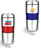 Custom 16 Oz. Double Stainless Steel Tumbler w/Translucent Middle Section